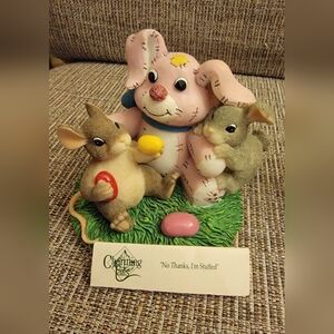 Adorable Charming Tails "No Thanks, I'm Stuffed" figurine. Super Cute.